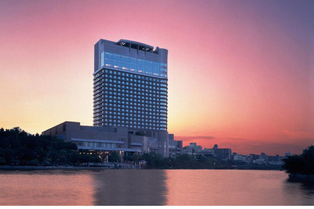 Imperial Hotel Osaka exterior with river view near Okawa River