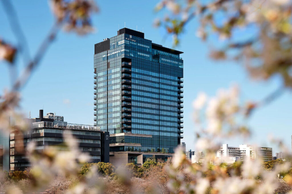 Patina Osaka luxury wellness hotel exterior near Osaka Castle