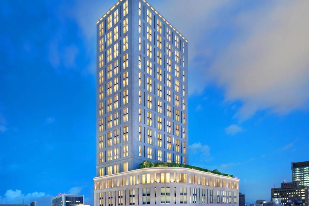 The St Regis Osaka luxury hotel exterior on Midosuji Avenue Osaka Japan