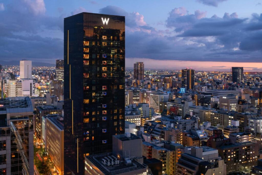 W Osaka luxury lifestyle hotel exterior in Shinsaibashi