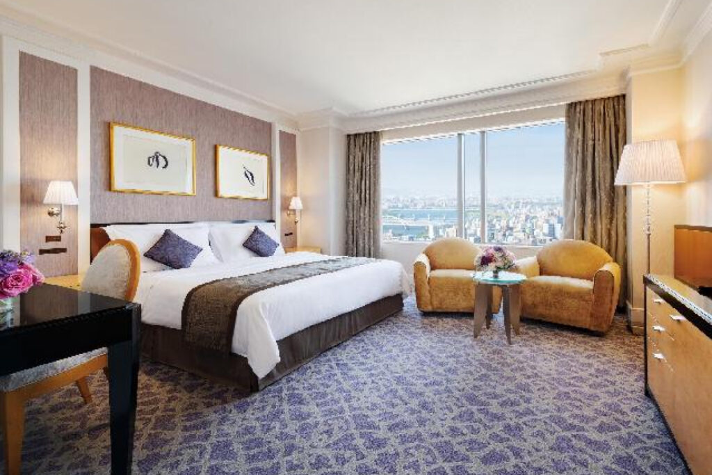 City view guest room at Hotel Hankyu International Osaka