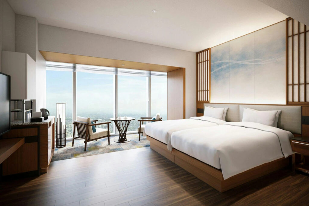 High floor luxury room view at Osaka Marriott Miyako Hotel