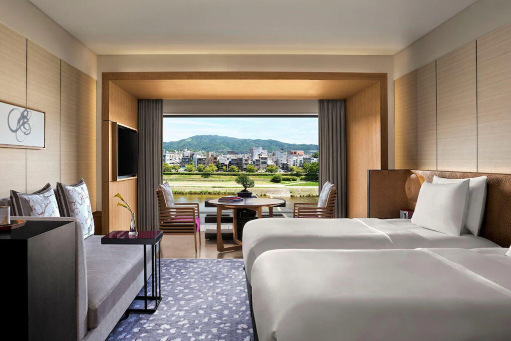 Ritz Carlton Kyoto room with river view luxury interior