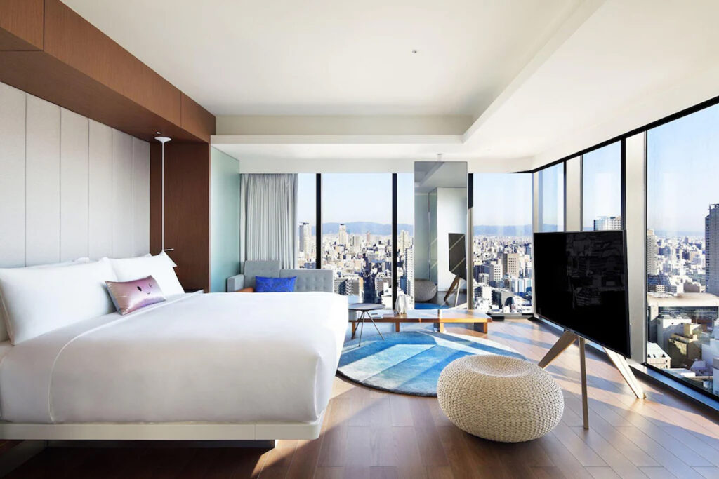 Stylish modern guest room interior at W Osaka hotel